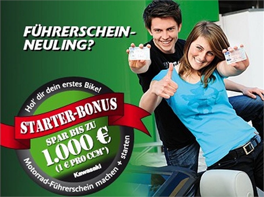 Füehrerscheinneuling? Dann hol' dir deinen STARTER-BONUS und spare bis zu 1.000 €**!