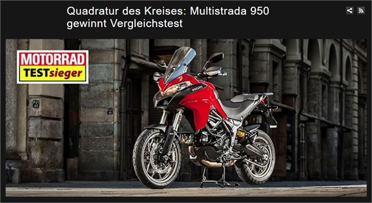 Quadratur des Kreises: Multistrada 950 gewinnt Vergleichstest