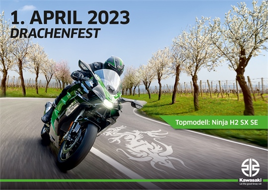 Das Drachenfest am 1. April 2023 bei Kawasaki-Vertragspartnern 