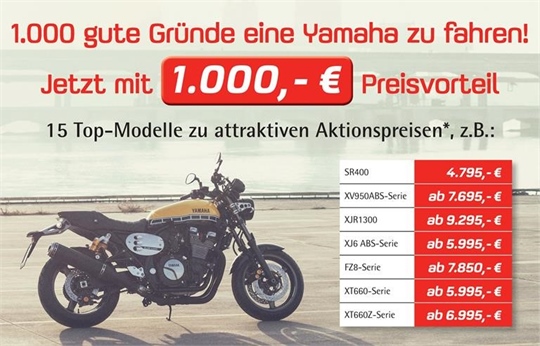Yamaha-Modelle 1000 Euro günstiger