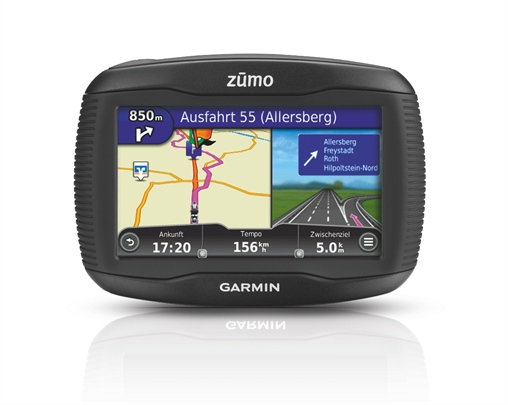 Kurvenreiches Garmin Zümo mit Luftdruckkontrolle