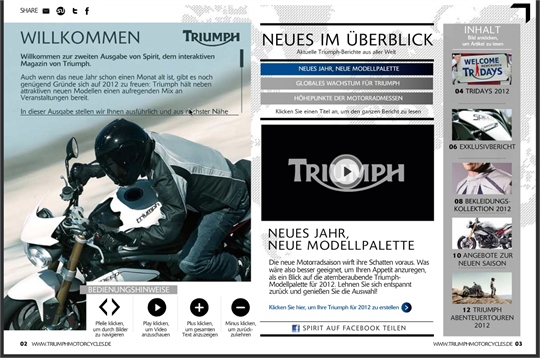 Triumph präsentiert zweite Ausgabe des E-Magazins „Spirit“